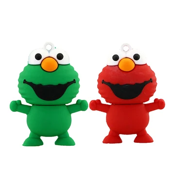 

100% Real Capacity Memory Stick 128GB 4GB 8GB 16GB 32GB Mini Elmo USB Flash Drive From SESAME USB Pen Drive U Disk Flash Gift