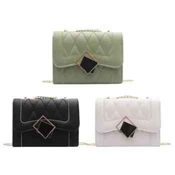 

Women Crossbody Shoulder Square Bag Girls PU Leather Rhombic Hasp Flap Bags