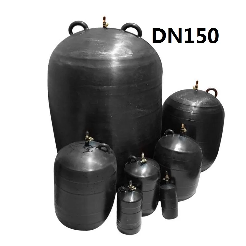 DN150 pipeline plug water shutoff Leak test ball leakage check rubber bladder ball pressure test tight water plugging airbag