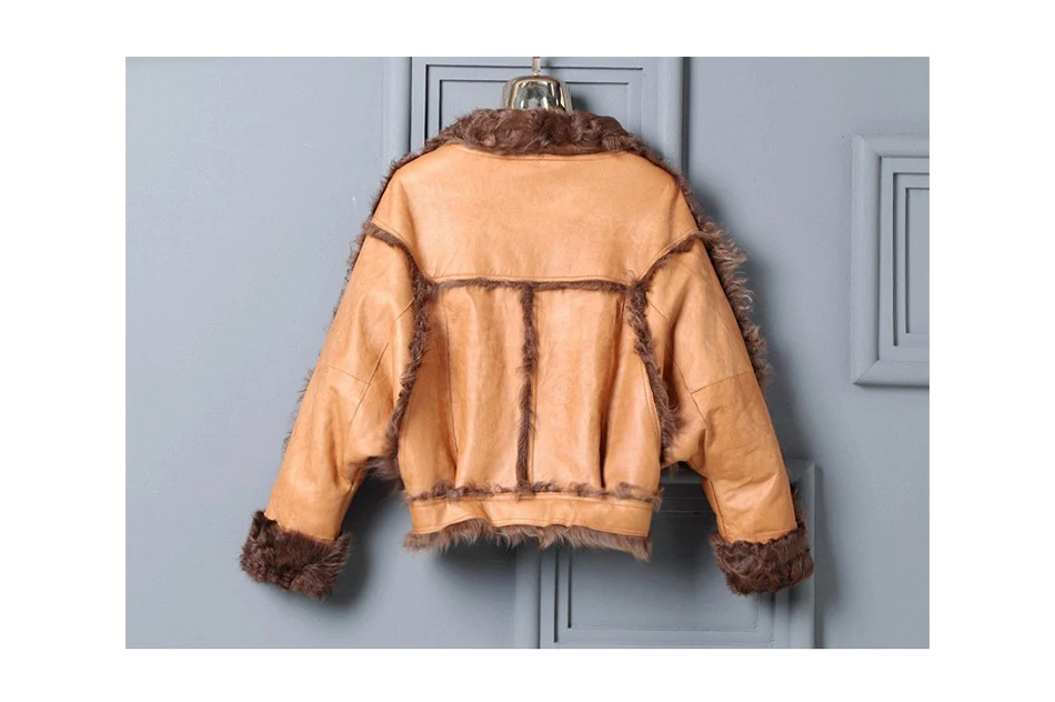 Женская куртка из натуральной овчины осенне-зимнее пальто помпон из натурального меха пальто
