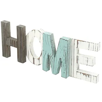 

Rustic Multi-color Wood HOME Letter Decorative Sign Housewarming Party Gift Standing Cutout Word Wooden Letters HOME