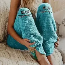 Модные женские теплые осенне-зимние флисовые брюки для пижамы с графическим принтом повседневные теплые пижамные штаны Spodnie Damskie горячая распродажа 1