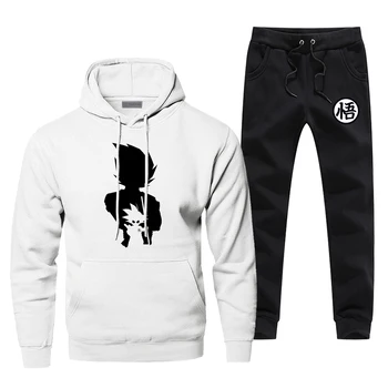 

Dragon Ball Vegeta Gohan Hoodie Pants Men Japan Anime Sets Suit Set Pant Sweatshirt Sweatpants Sportswear Autumn 2 PCS Tracksuit