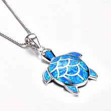 Classic Cute Long Chain Necklace Silver Plated Cute Turtle Pendant Necklace For Fashion Jewelry For Women gift