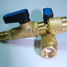 R410 адаптер с шаровым клапаном 1/" и 5/16" SAE разъем регулируемый клапан зарядки