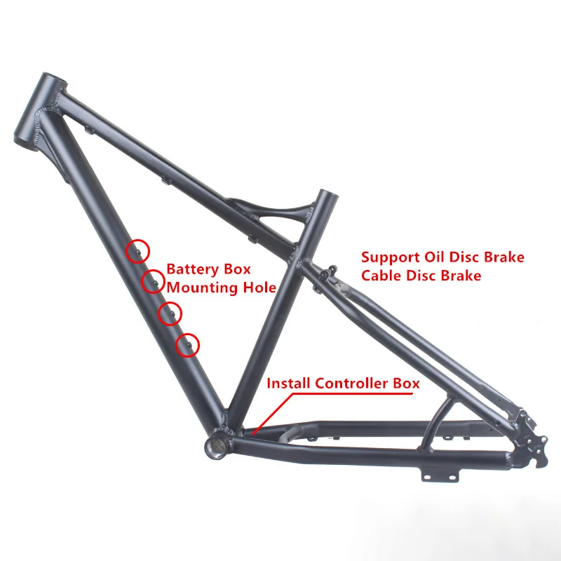 Bicycle Frame 26 Inch Ultra-wide Snowmobile Aluminum Frame 26x4.0/4.5/4.9 Fat Tire Bike ATV Bicycle Fatbike Seat Post 30.4mm Weight 2450g