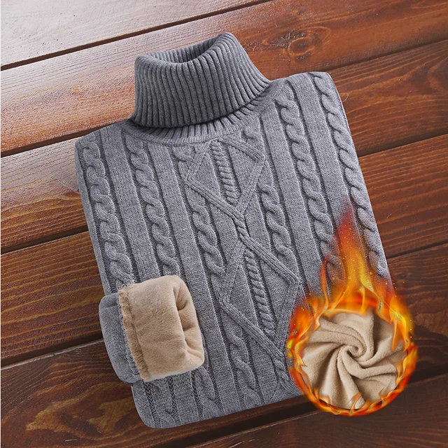 Мужской утеплённый свитер с высоким воротником 1
