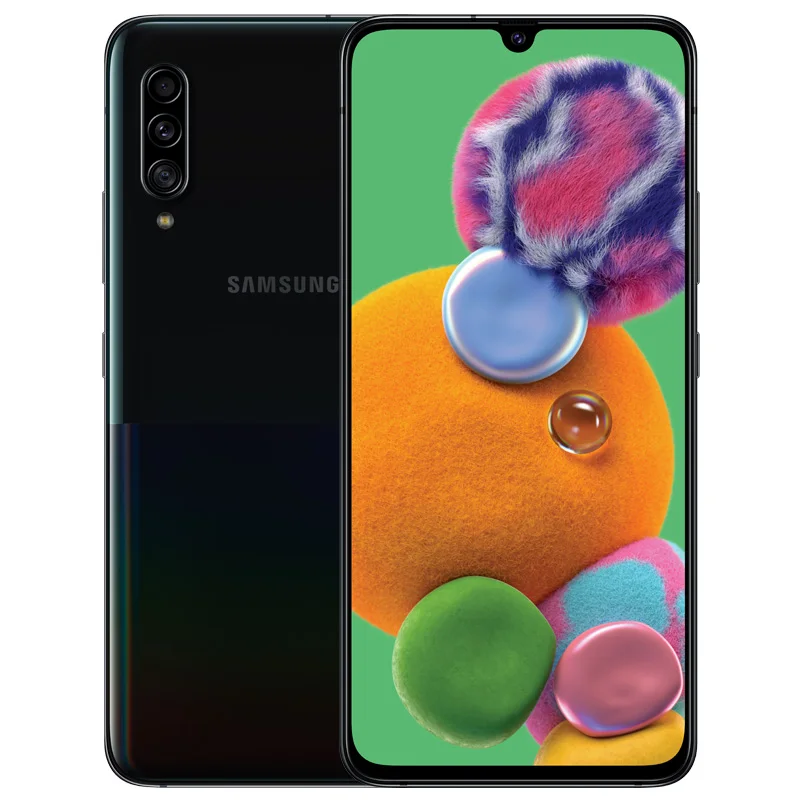 Samsung Galaxy A90 5G версия 6," Super AMOLED 8x zoom Поддержка NFC Google Playstore Snapdragon 855 4500 мАч 48MP отпечаток пальца ID - Цвет: 8G 128G Black