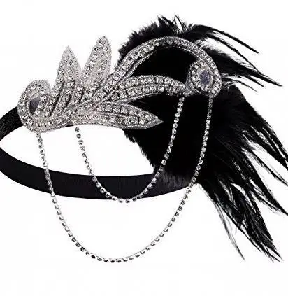 police woman costume 1920s flapper dress accessories Retro Party props GATSBY CHARLESTON headband pearl necklace white feather band for wedding sexy anime cosplay Cosplay Costumes