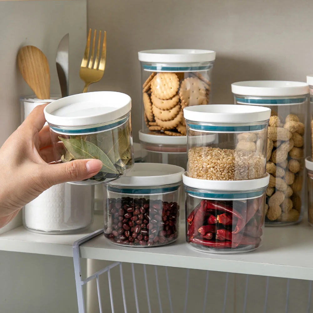 

2 Color Sealed Ring Bottles Kitchen Storage Box Transparent Food Canister Keep Fresh New Clear Container 250/350/550/700ml