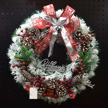

Snowflake Needle Artificial Pinecone Christmas Wreath Garland Decoration Hanging New 2020