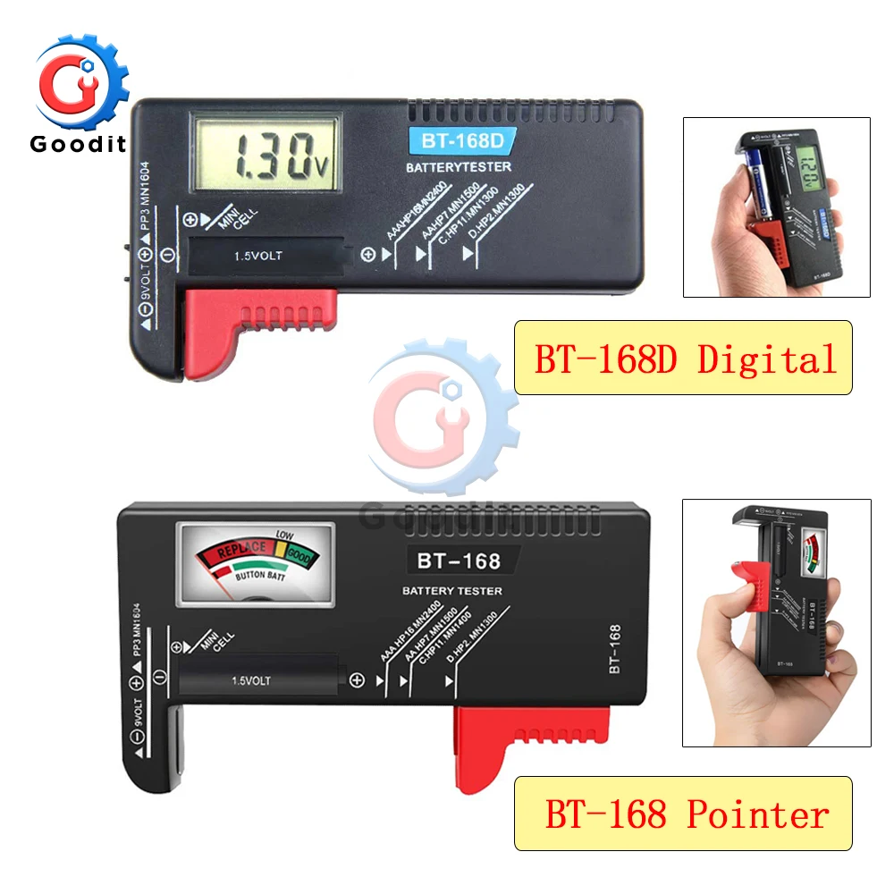 Battery Tester BT168/BT168D Button Cell Capacity Indicator Voltage Checker HQ 