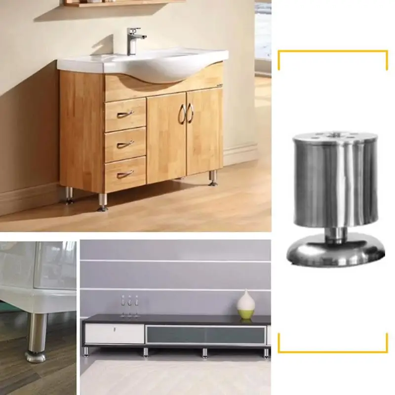 

Reusable Furniture Legs Stainless Steel Round Table Sofa Metal Foot with Screws Home Improvement Hardware For Home Office