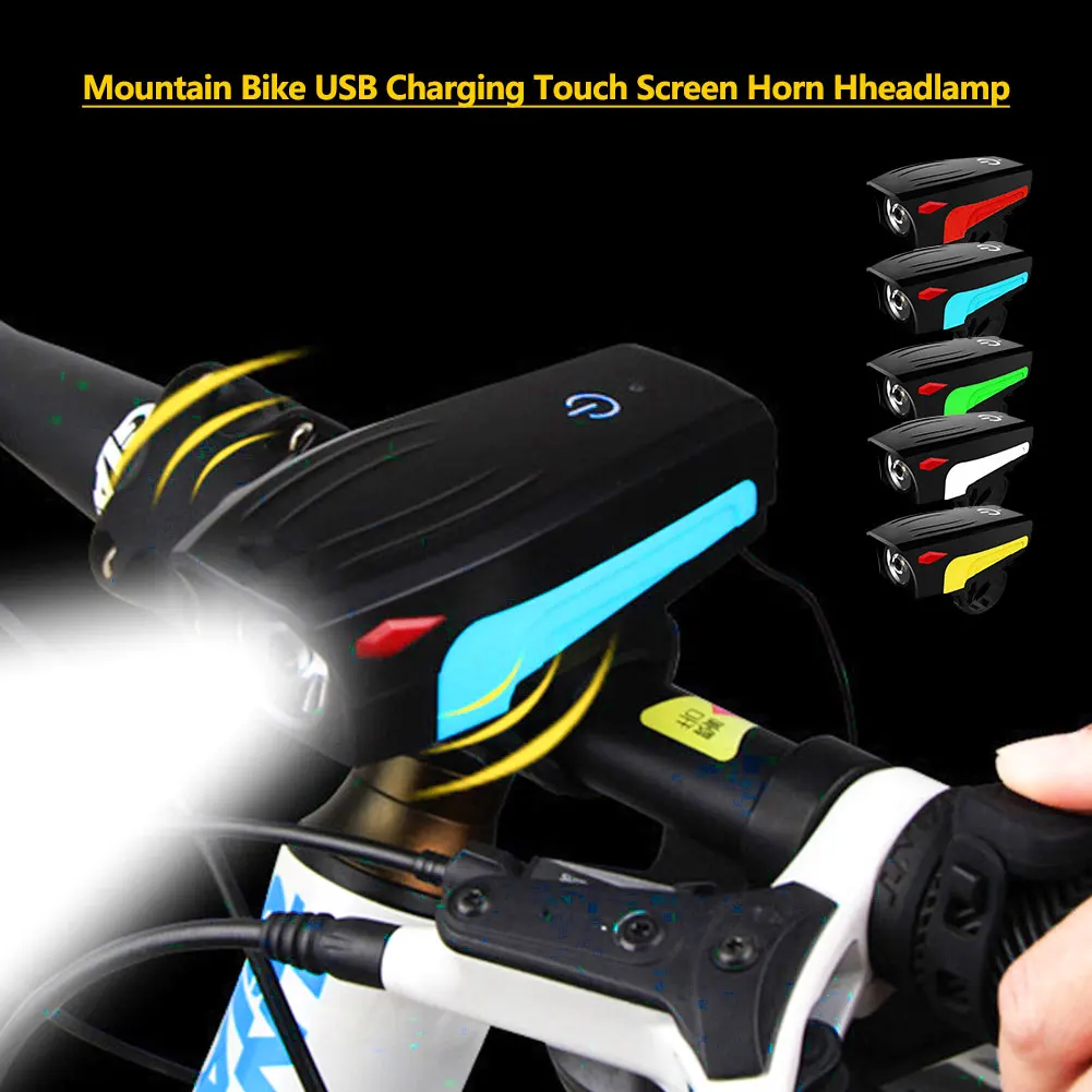 

Bicycle Accessories Bike Light with Loud Horn High Brightness USB Rechargeable Bicycle Headlight 5 Lighting Modes Bike Horn