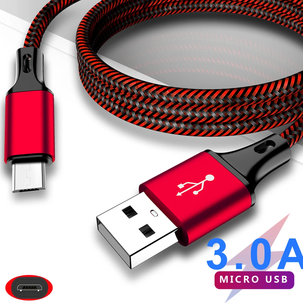 Кабель Micro USB MUSTTRUE зарядный плетеный провод для Xiaomi Samsung Android шнур зарядки huawei