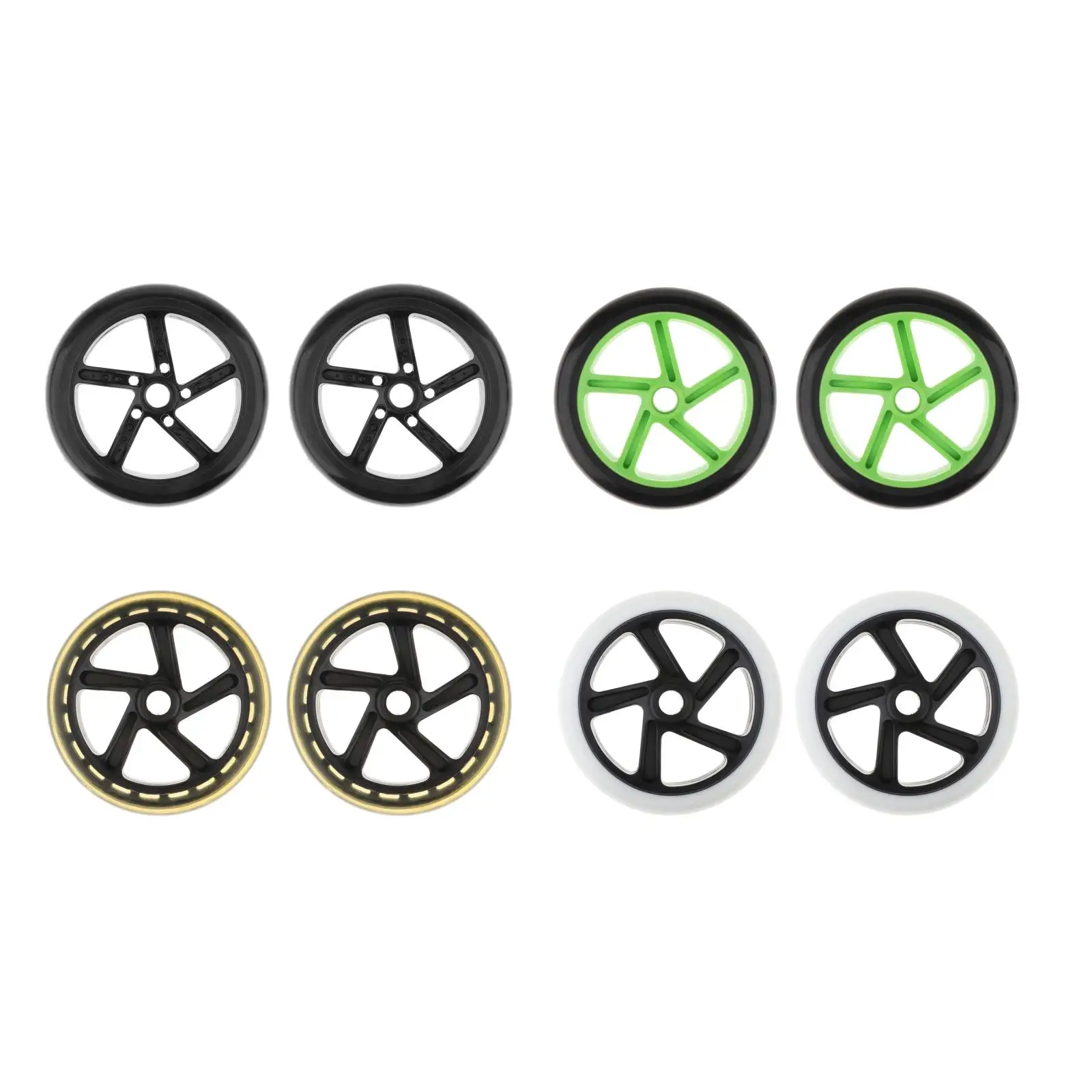2 Pcs Scooter Wheels Kick Scooter Pro Stunt Wheels Accessories Sport Scooter Front Rear Wheel Replacement Parts