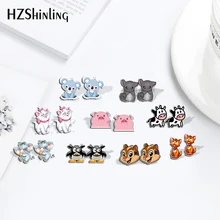 HZSHINLING Новые Модные Акриловые серьги в виде слона с розовой Свинкой, серьги из смолы, ювелирные изделия из эпоксидной смолы