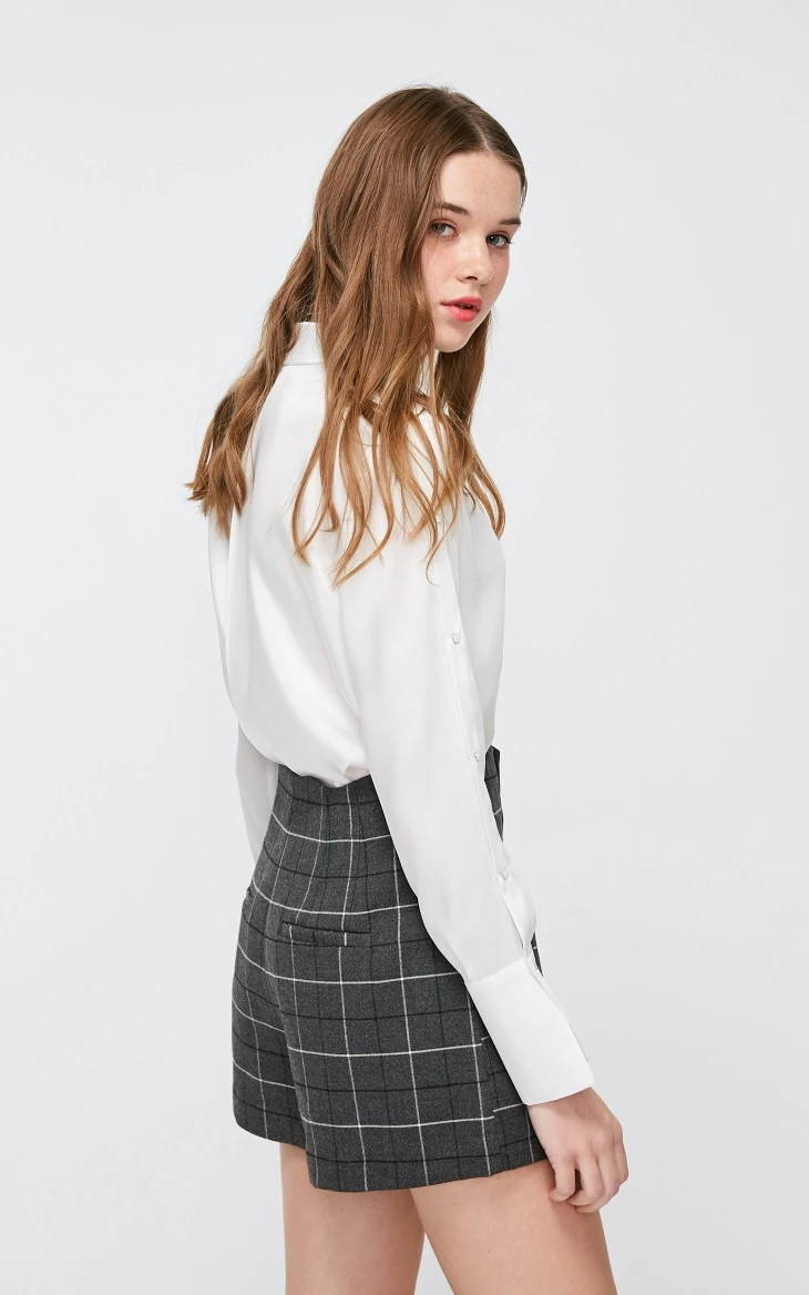 Vero Moda Женские клетчатые шорты с высокой посадкой на пуговицах | 319115516