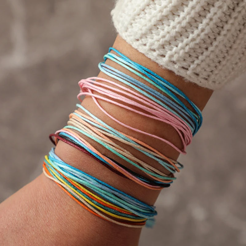 

Tocona 6pcs/set Boho Colorful Rope Bracelets Set for Women Adjustable Bracelet Bangle Party Jewelry 6916