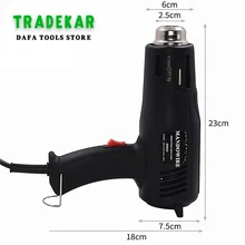 Pistolet thermique 2000W avec Air chaud 500 °C, Protection contre les surcharges avec 5 buses métalliques, emballage rétractable/tube, enlèvement de peinture