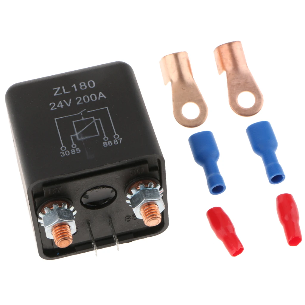 200A DC 24V High Current Auto Car Starter Relay 2 Pin SPST Start Contactor On/Off Switch