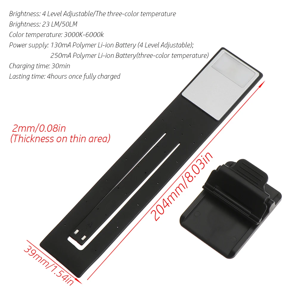 New USB Rechargeable LED Flashlight Flexible Book Clip Reading Lights Portable Flashlight Emergency Torch for Kindle E-book led light book light mini led light