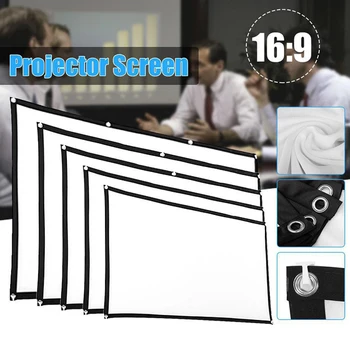 

Wall Mounted Projector Screen 60''-150'' Portable Projector Screen HD 16:9 White Dacron Diagonal Video Projection Screen