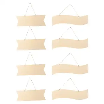 

8 Pcs Painting Wood Plaque DIY Wood Plaque Wood Sign for Home Store Bar