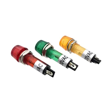 

10pcs PL-101 10mm 2 feet electrocution red yellow green Indicator DC12V/24V AC220V