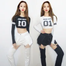 В стиле «хип-хоп» Детский костюм для танца в стиле «Джаз» Костюмы Женская секси костюм чирлидерши женский для певицы для сцены костюм ночной клуб наряд DWY2043