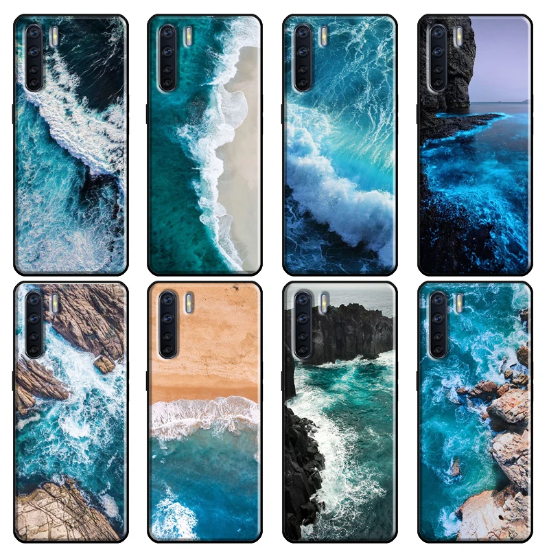 Custodia Blue Sea Waves Per Oppo Reno 2 Z 4 Pro A5 A9 A31 A53 2020 A1K A3S A5S A15 A52 A72 A83 F5 F7 Cover