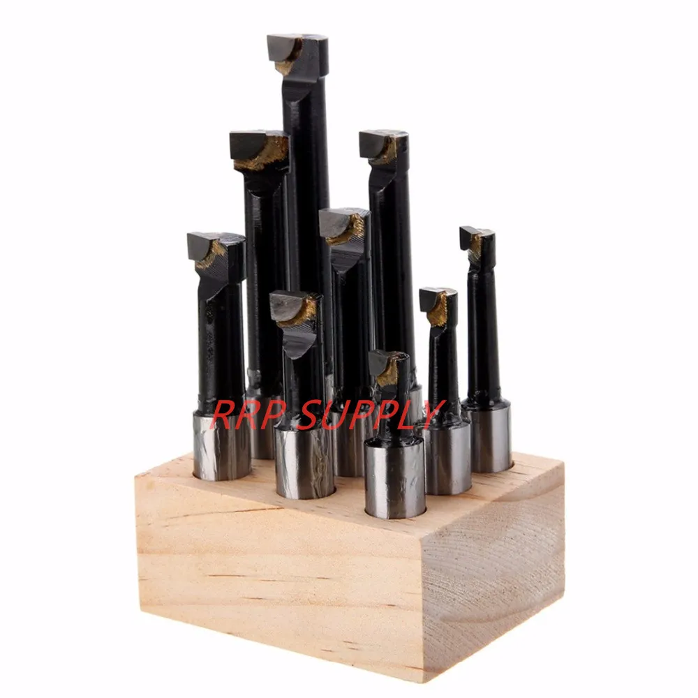 R8 Taper M12 Thread F1-12 50mm Boring Head with R8 Shank 9pcs 12mm Boring Bars Head Set
