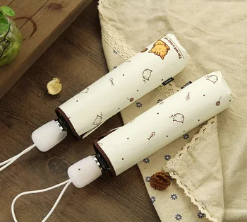 

OLYCAT Automatic Umbrella Rain Women Lovely Cat Folding Umbrellas Windproof Black Coating Anti UV Parasol Women's Umbrella Girl