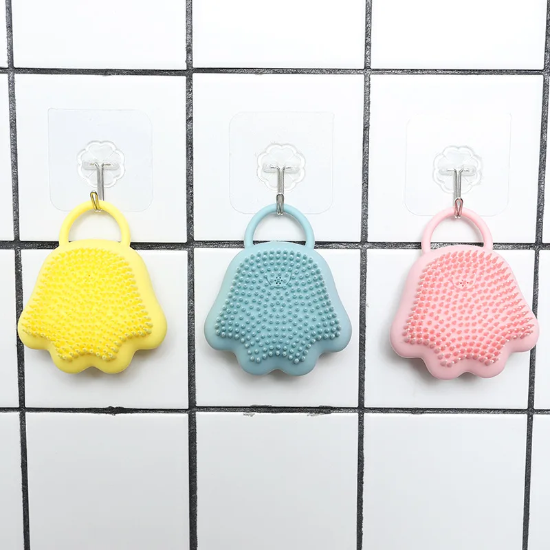 

New Cat Claw Skin-friendly Silicone Massage Brush Creative Scrub Brush Bathing Brush For Adult Kids Shampoo Container