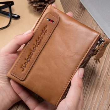 

Top 2020 Vintage Men Leather Brand Luxury Wallets Short Slim Male Purses Money Clip Credit Card Dollar Price Portomonee Carteria