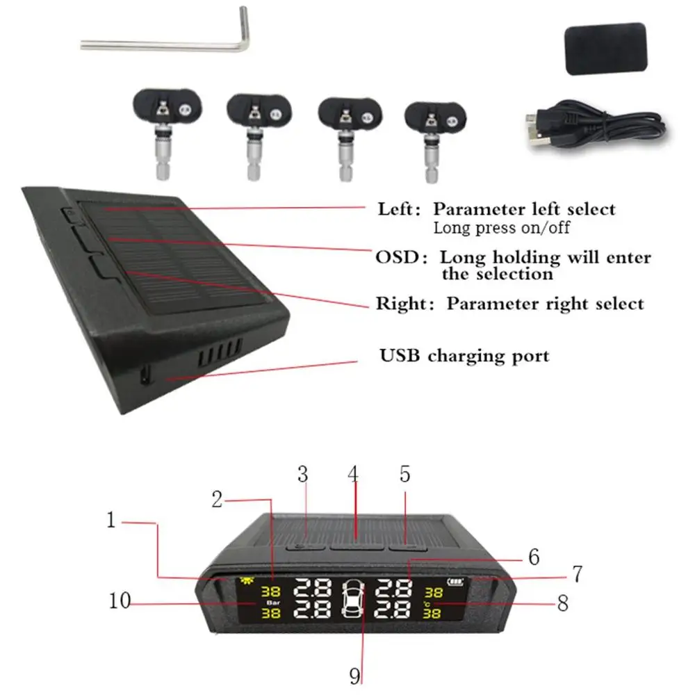 Bx-11 система контроля давления в шинах на солнечной батарее Tpms система контроля давления в шинах внешний контроль давления в шинах