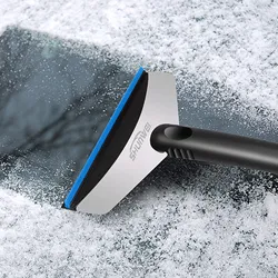 Pá de neve de aço inoxidável multifuncional inverno remover gelo e neve tpu ferramenta auto janela inverno escova de neve pá