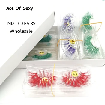 

wholesale 3d mink false eyelashes 20/50/70/100 pairs fluffy wispy fake lashes natural long makeup lash extension in bulk