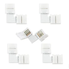 

5Pcs 10Pcs 20Pcs10mm 4 Pin L Shape Connector RGB LED Strip 90 Degree Corner Connectors for 5050 2835/3528 RGB LED Strip Light