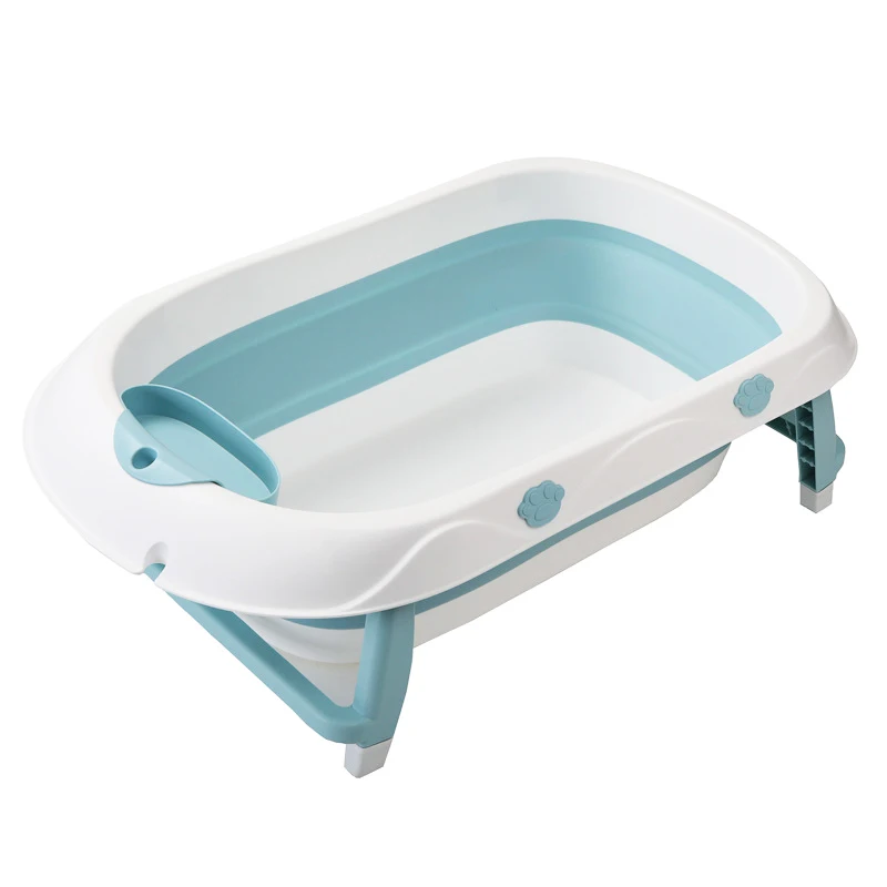 Baby Shining Bath Tub with Bath Toy/Net/Mat Newborn Shower Essential Home Baby Bathtub Folding Portable 0-6Y Baby Asscories Gift