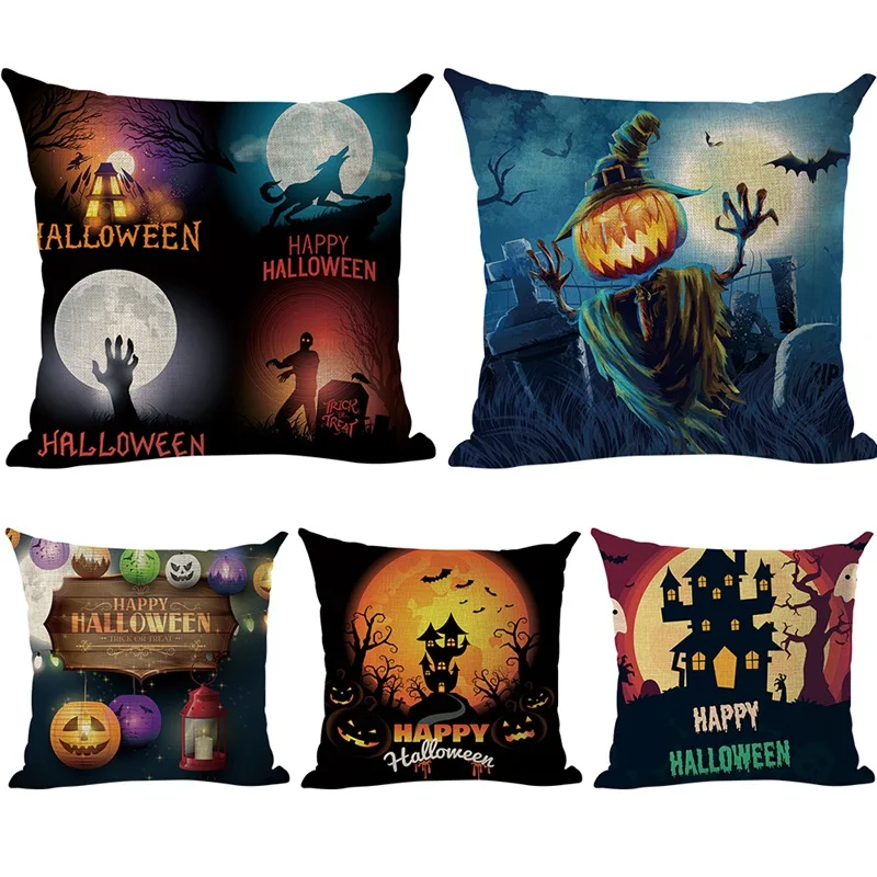 

Soft Multi Designs Pillow Cover Square Pillow Case With Zipper for Home Bar Halloween Party Supplies CM