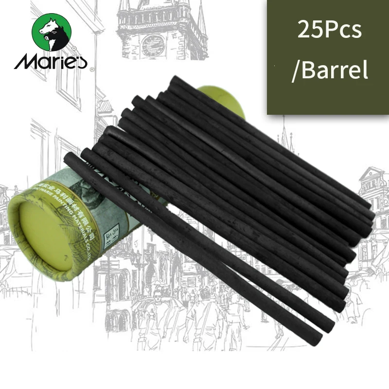 Хлопковые Угольные карандаши Marie's 5-7 мм 25 шт. карандаш для рисования китайская