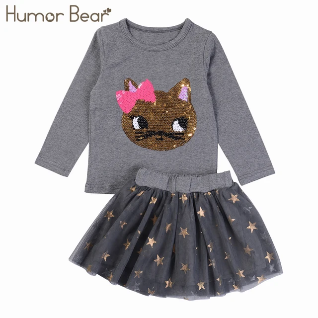 US $6.80 Humor Bear Children Clothing Kids Girls Clothes Sets Baby Girl Little girl print design Long Sleeve