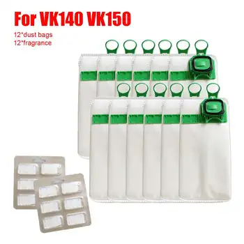

2 fragrance slices and 12pcs high efficiency dust filter bag replacement for Vorwerk VK140 VK150 garbage bags Vacuum cleaner