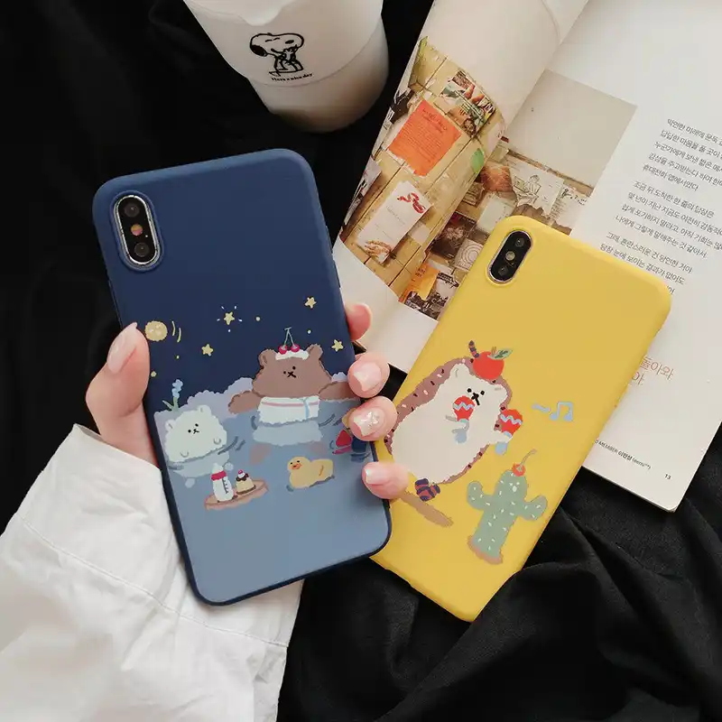 مصنع الرسم الملون الكرتون آيفون جراب هاتف Xs ماكس ينطبق آيفون 7 8 زائد هلام السيليكا لينة 6 S Xr الأزواج Aliexpress