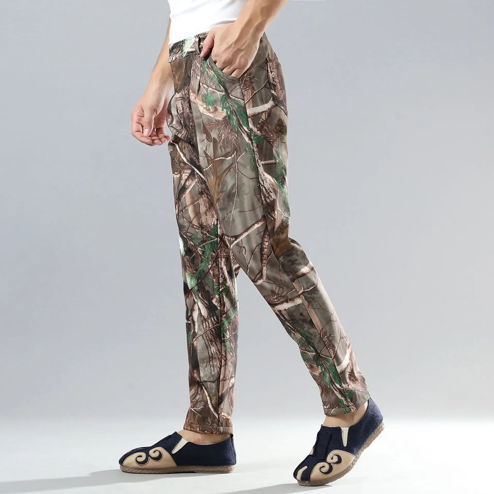 Ma fan bu yi 18 Autumn And Winter New Products Chinese-style Ethnic-Style Men's Casual Camouflage Pants Straight-leg Pants plus