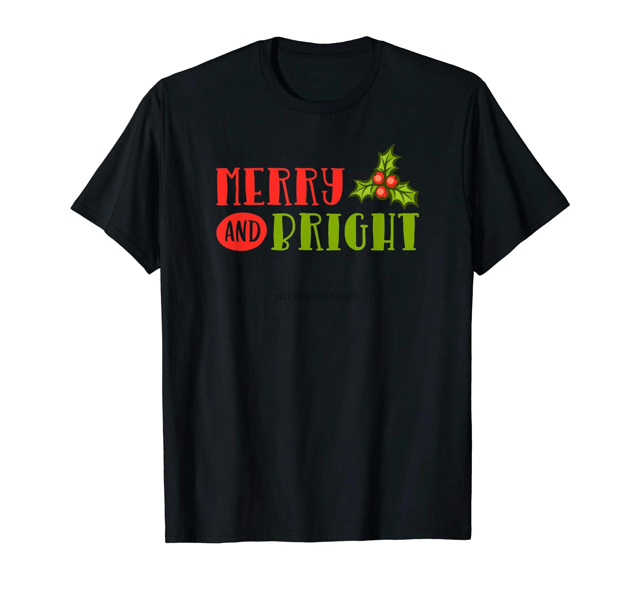 Merry And Bright омела Новогоднее поздравление праздничного подарка Футболка-Для