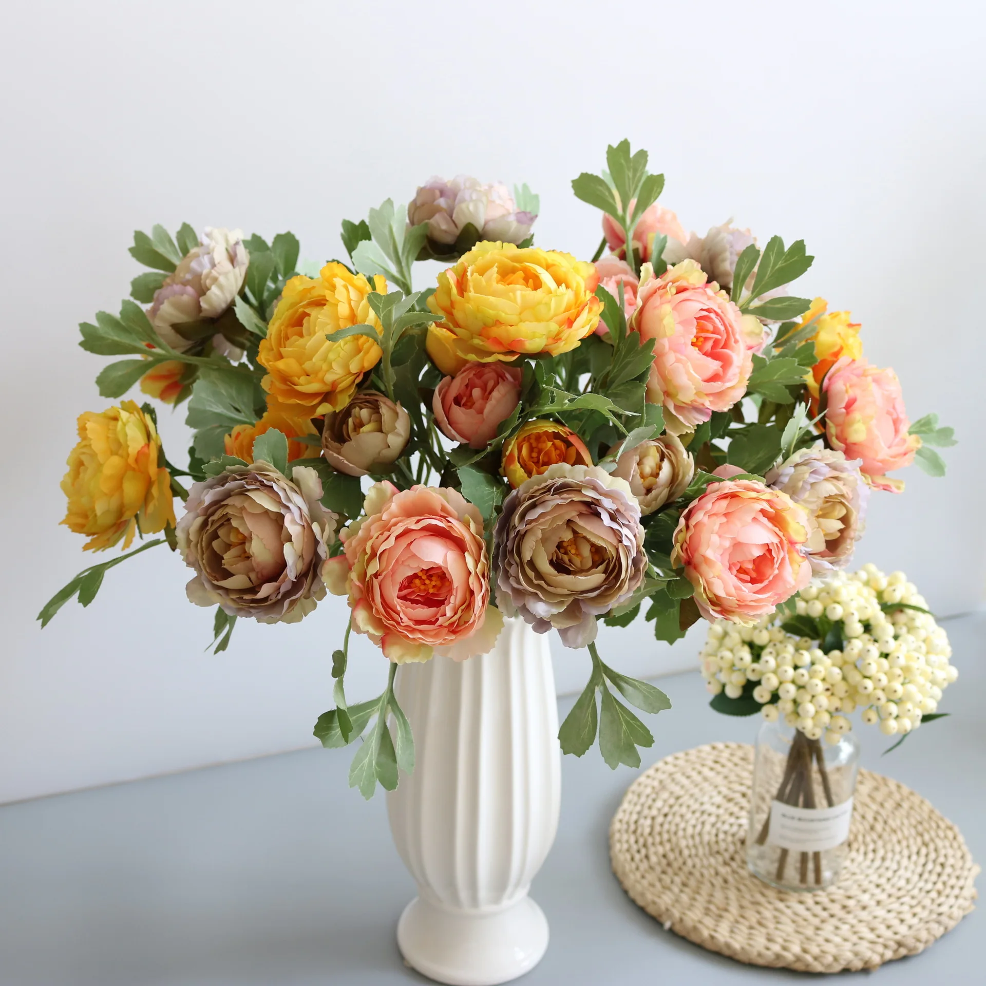

1 Piece Artificial rose bouquet Home decoration accessories Wedding Flower arrangement Diy Gardening Wall flowers Garlands Gifts