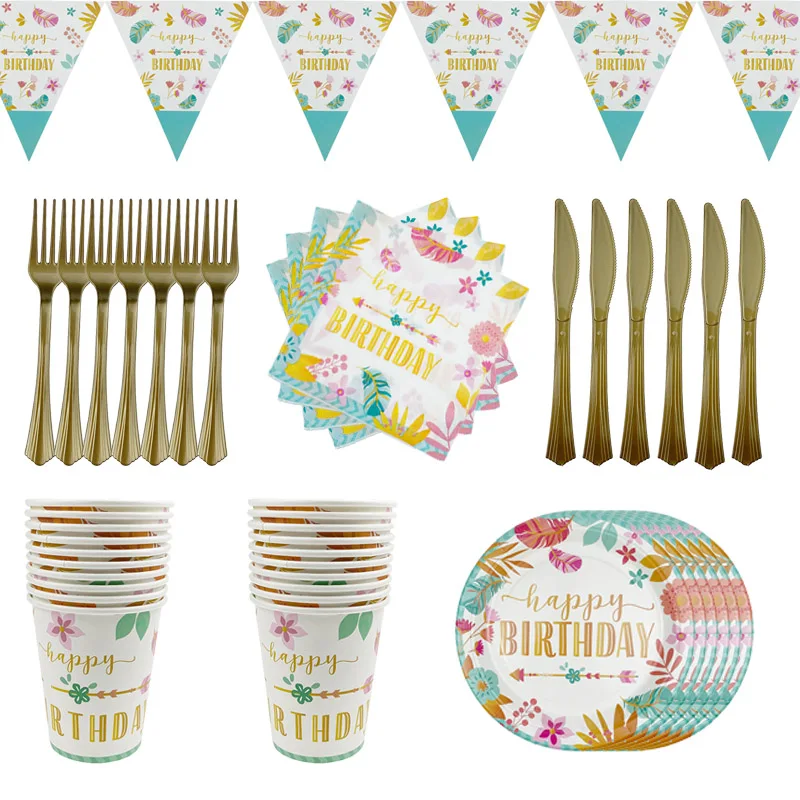 

Napkins drop straws disposable tableware ornaments-Supply adult birthday party decoration baby shower Christmas items