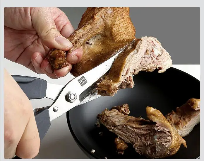 Xiaomi Houhou Stainless Steel Kitchen Scissors Multipurposes Shears Tool For Chicken Poultry Fish Meat Vegetables Herbs BBQ's To (6)